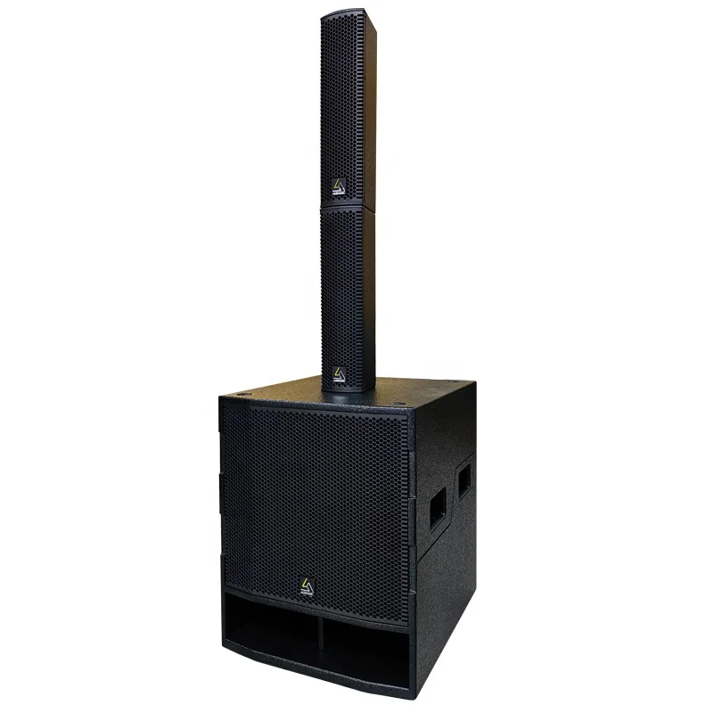 2 Pcs L4 Active Column Speaker Line Array with Neodymium Magnet Hi-Res Audio Portable Design Wood Shell Durable & Eco-Friendly