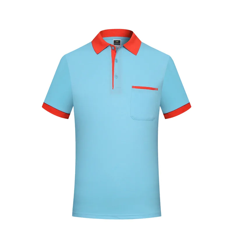 Custom LOGO Embroidery Cotton Polyester Front Chest Pocket Polo