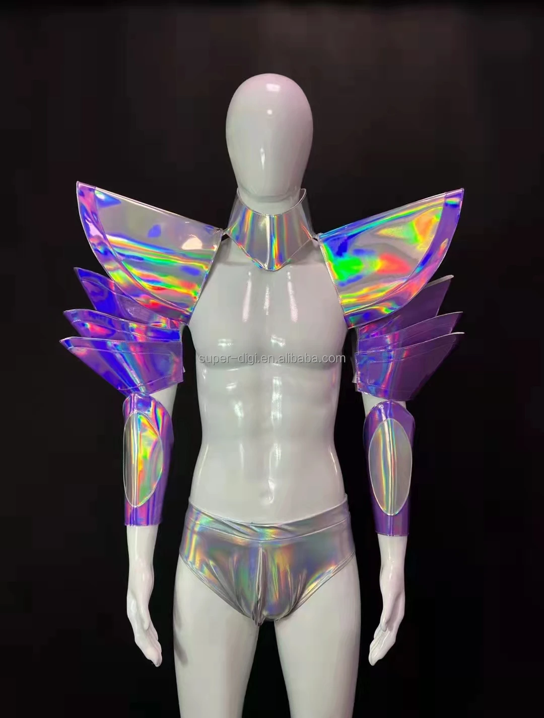 Club Party Nightclub Dj Gogo Sexy Silver Costume Stage Wear Cuff Outfit  Muscle Men's Space Mirror Armor Bar Dancer Show Costume - Buy Dance Costume,Man  Costume,Stage Armor Product on 