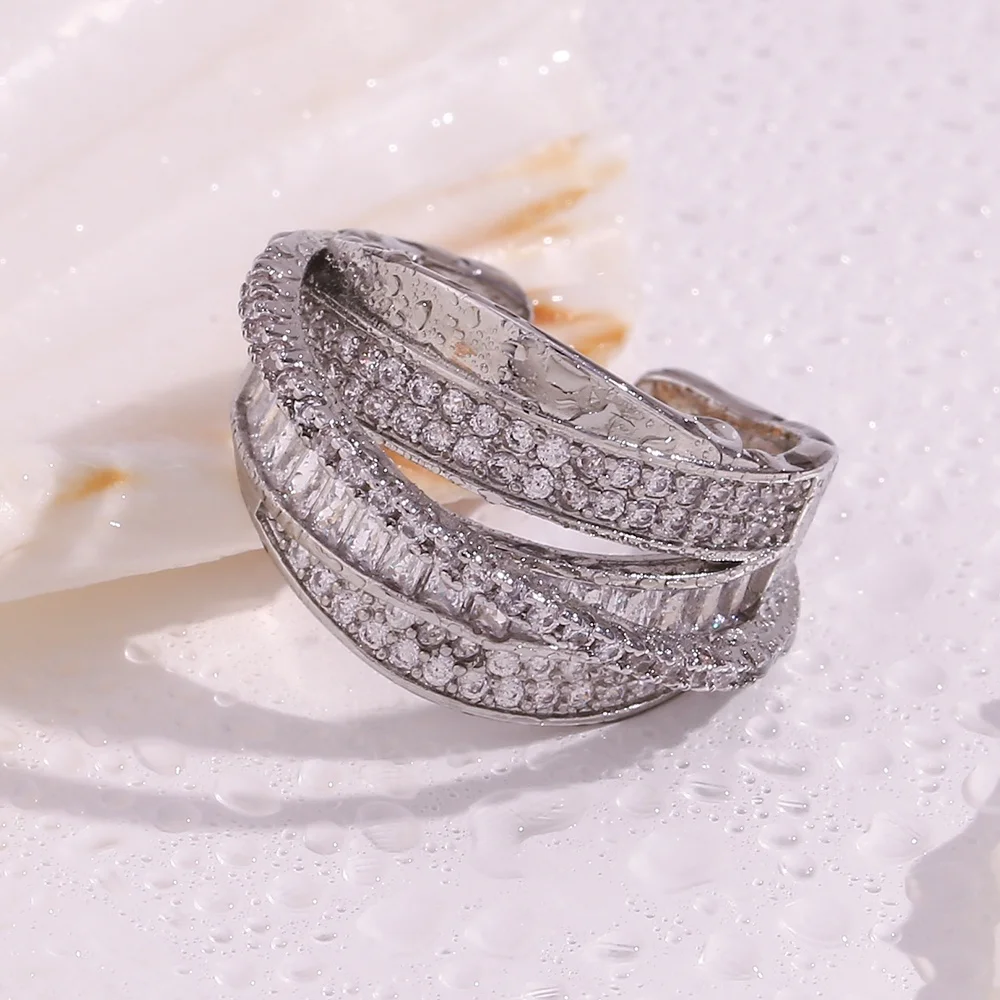 Signet Ring on Index Finger Rhodium Plated Brass Jewelry