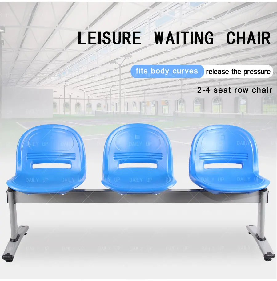 Solid Public Waiting Chair With Breathable Design Padded Seat Metal Frame Outdoor Bench For Airport School And Hospital Stadium