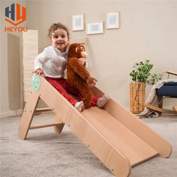 Wooden Indoor Slide for Babies Home Playground Montessori Playroom Furniture for Kids
