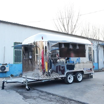 Mobile Coffee Trailer Concession Fully Equipped Fast Food Trailers Airstream Food Van Truck With Full Kitchen For Sale