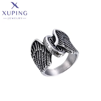 15468 XUPING JEWELRY Stainless Steel Fashion Ring For Men Angle Wings Cool Hip Hop Rings