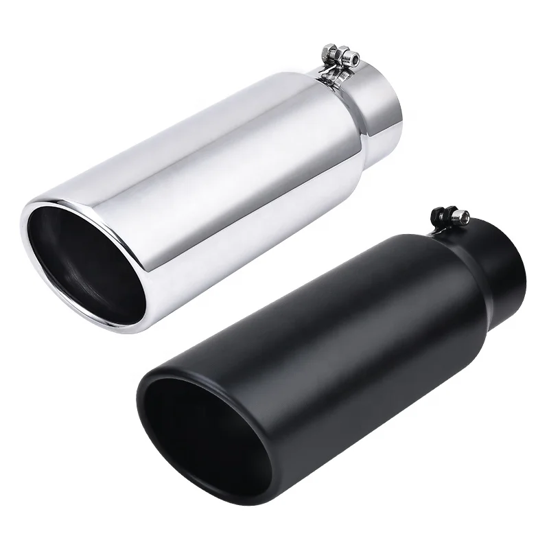 3 Inlet Exhaust Tip 5 Outlet 12 Overall Length Clamp On Stainless Steel Polished Tail Pipe