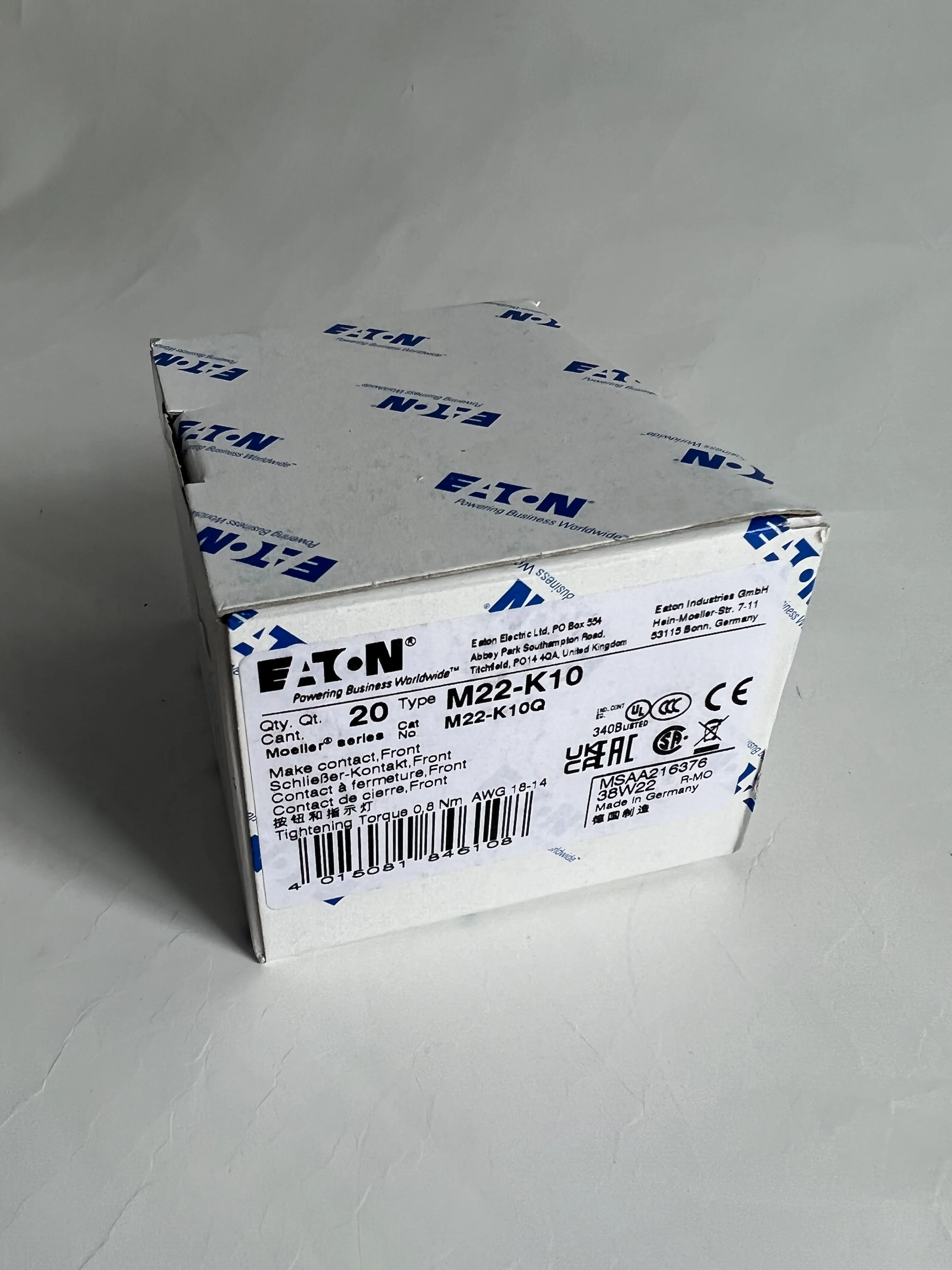 Eaton Contact Block M22-K10 20 units