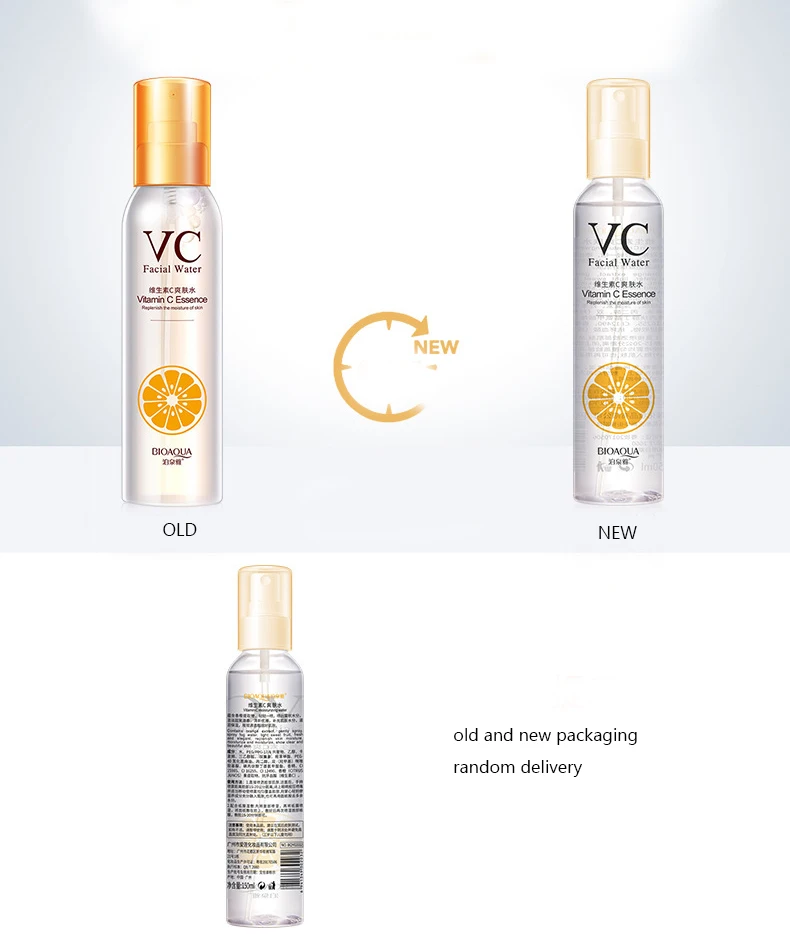 150ML BIOAQUA VC Extract Best Balance Hydrating Improve Moisturizing Organic Vitamin C Face Toner