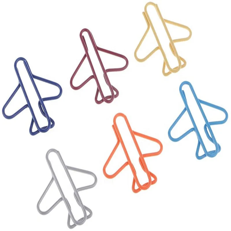 120 Graffette A Forma Di Aereo In Metallo Colorato – Set Arcobaleno Per Ufficio, Scuola E Planner