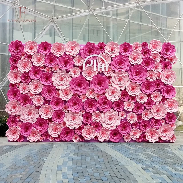 High Quality Wholesale Artificial Giant Paper Flower Wall Wedding and Graduation Decoration for Party Wall Backdrop