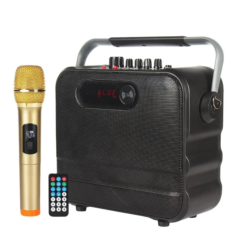 M669i Speaker Karaoke with Microphone Blueteeh Speaker Wireless Audio with Bass Treble Adjustmentfor Outdoor Family Party