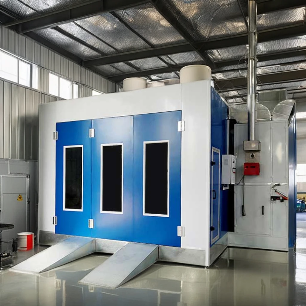 New Auto Paint Booth with LED Lighting and Diesel Burner Heating for Car Painting and Baking Oven for Sale