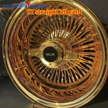 Carve knock off  Gold Spoke Wheel 13"14" 15 inch  wire wheel