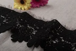 Ширина 10 см белая черная Водорастворимая хлопковая кружевная отделка из вискозы с вышивкой ткань для женского нижнего белья постельное