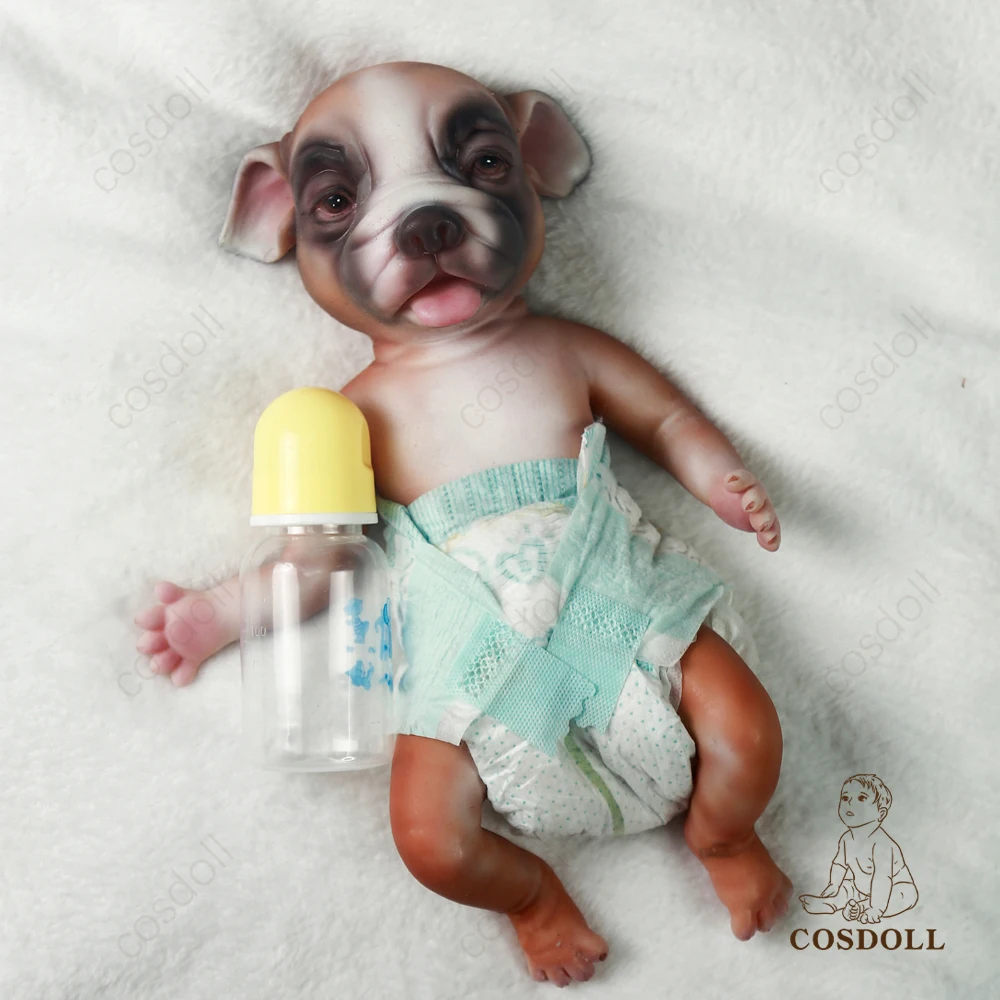 personalización bebé renacido platino silicona de cuerpo completo perro bebe  silicona