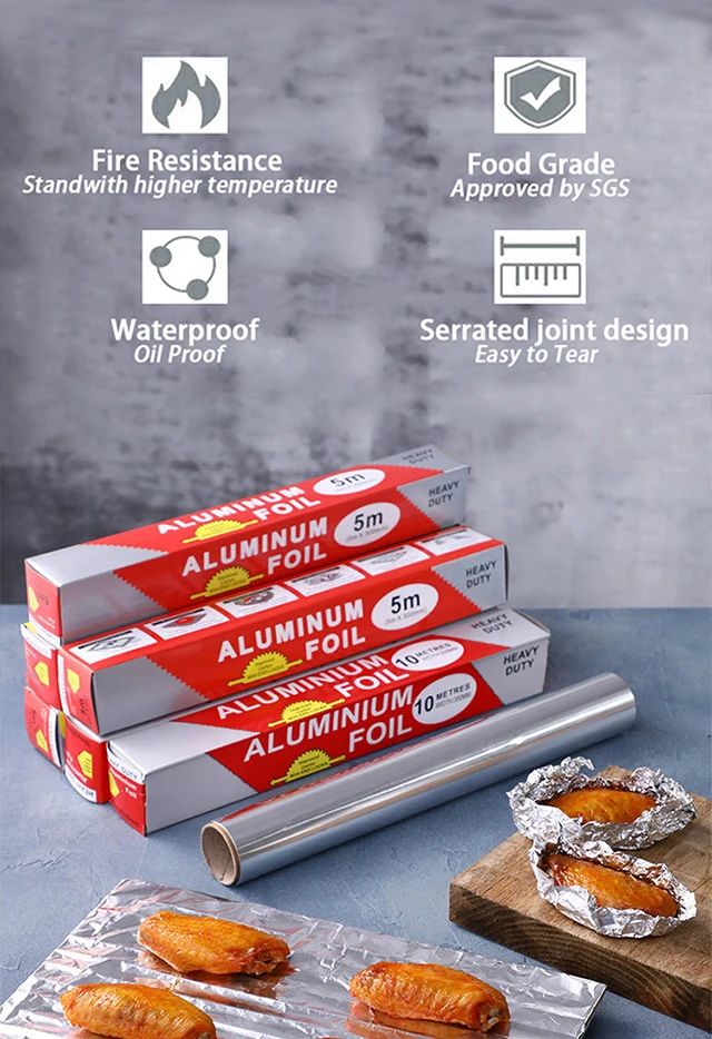 200sq.ft Customized Logo Food Grade Aluminium Foil Heavy Duty Falcon