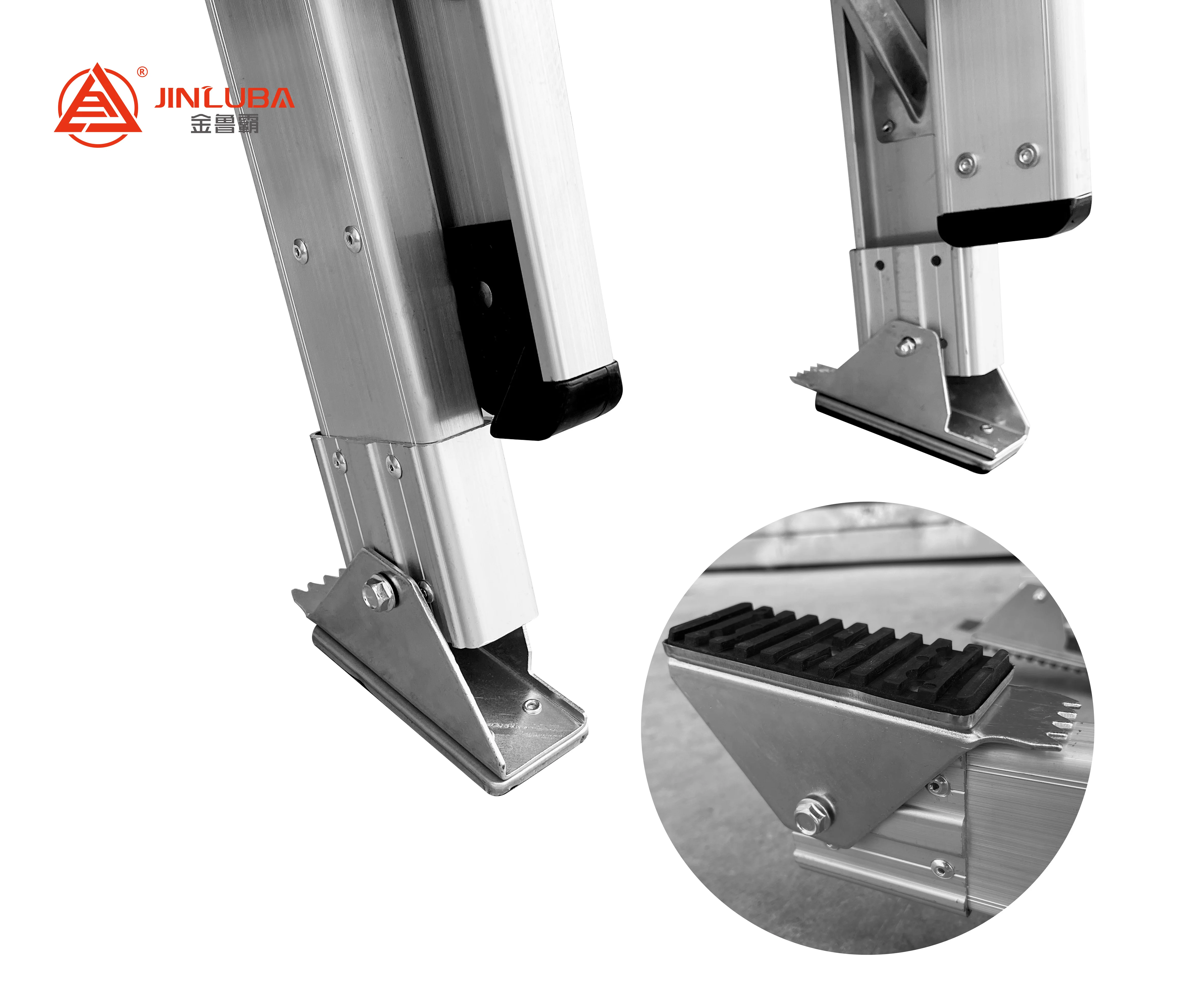 Height Adjusted Aluminum Telescopic Ladder with Rope Aluminum Extension Ladder 20ft 24ft 28ft
