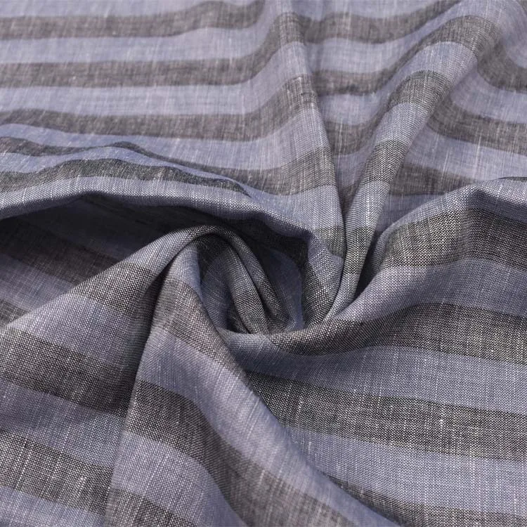 Заводская поставка легкое 37% Тенсел 63% льняная ткань Полосатое платье сырье тенсел смесь для рубашек