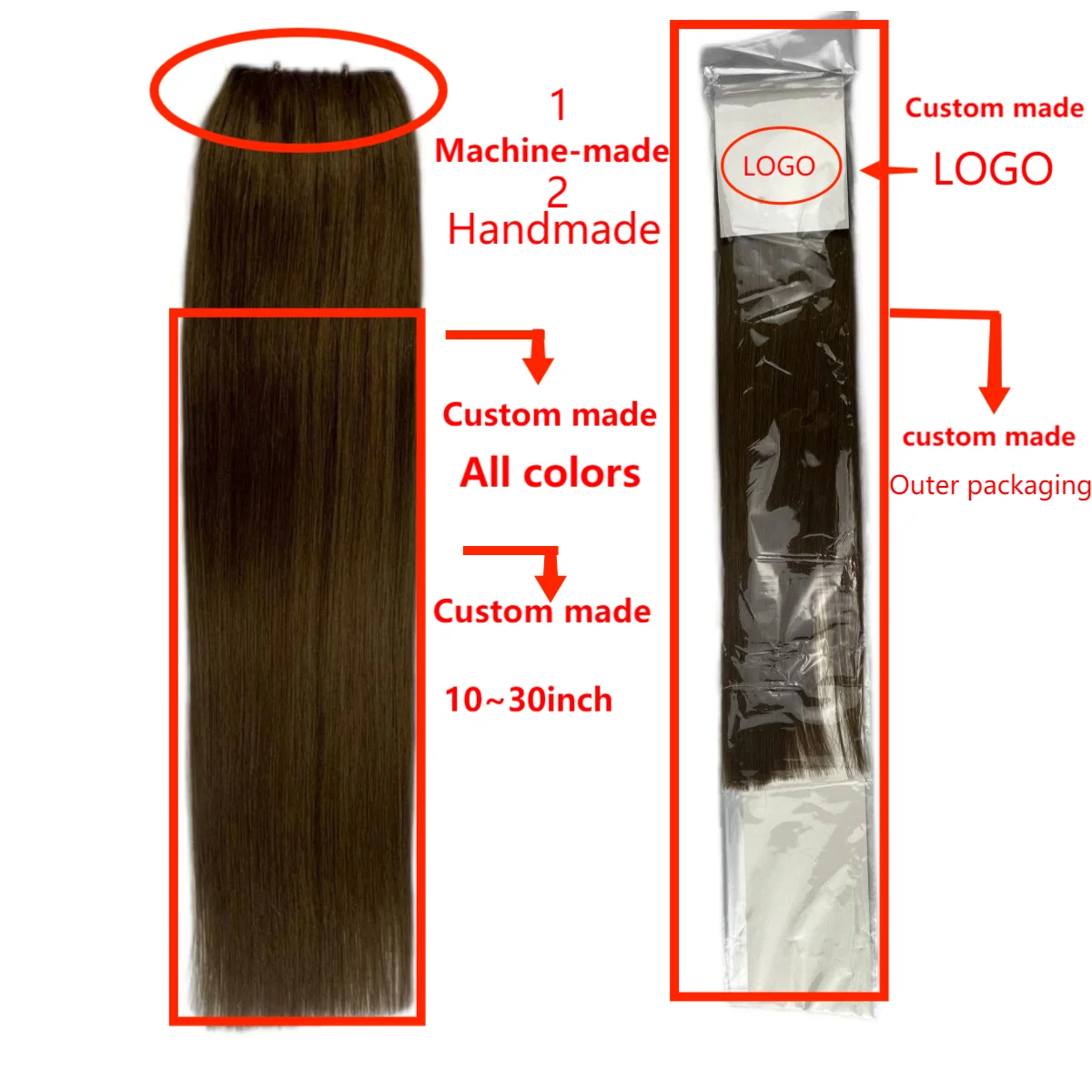 Vlight Invisible Hole Weft Hair Extensions Double Sided Tape In