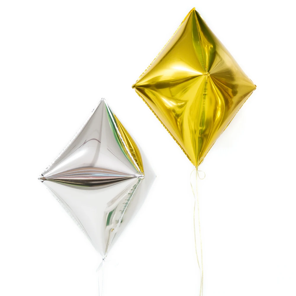 批发金/银22英寸菱形派对装饰用铝箔氦气球气球