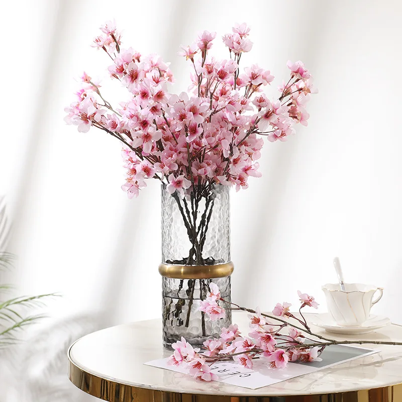 Dense Faux Silk Cherry Blossom Artificial Flowers for