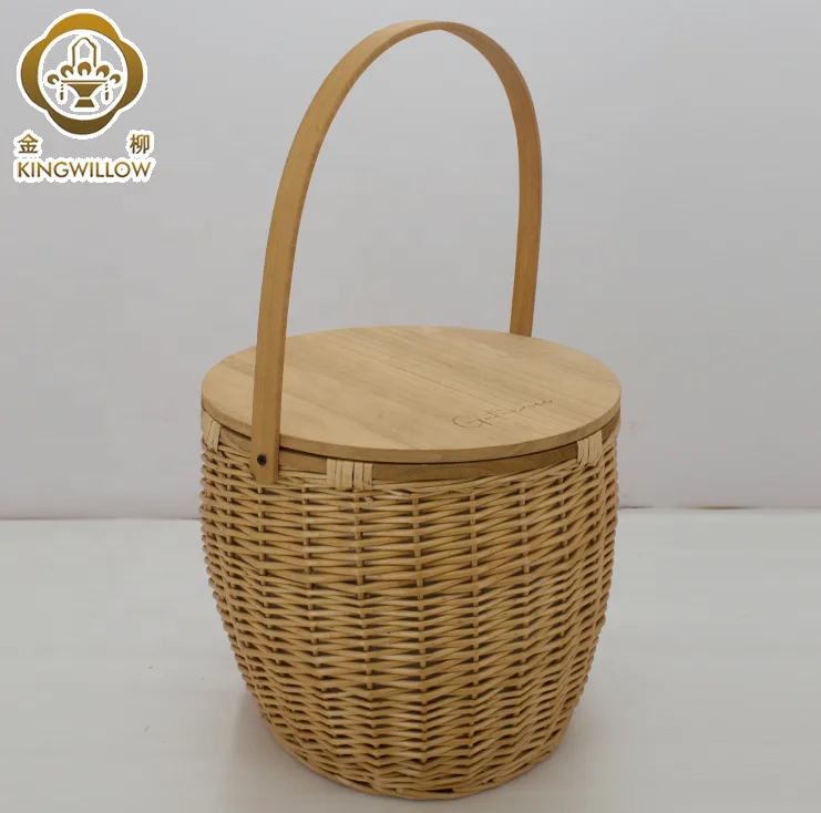 Yanyi Round Willow Wicker Beach Basket Manufacture Foldable Rattan ...