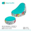 (cyan graffiti) sofa + footrest