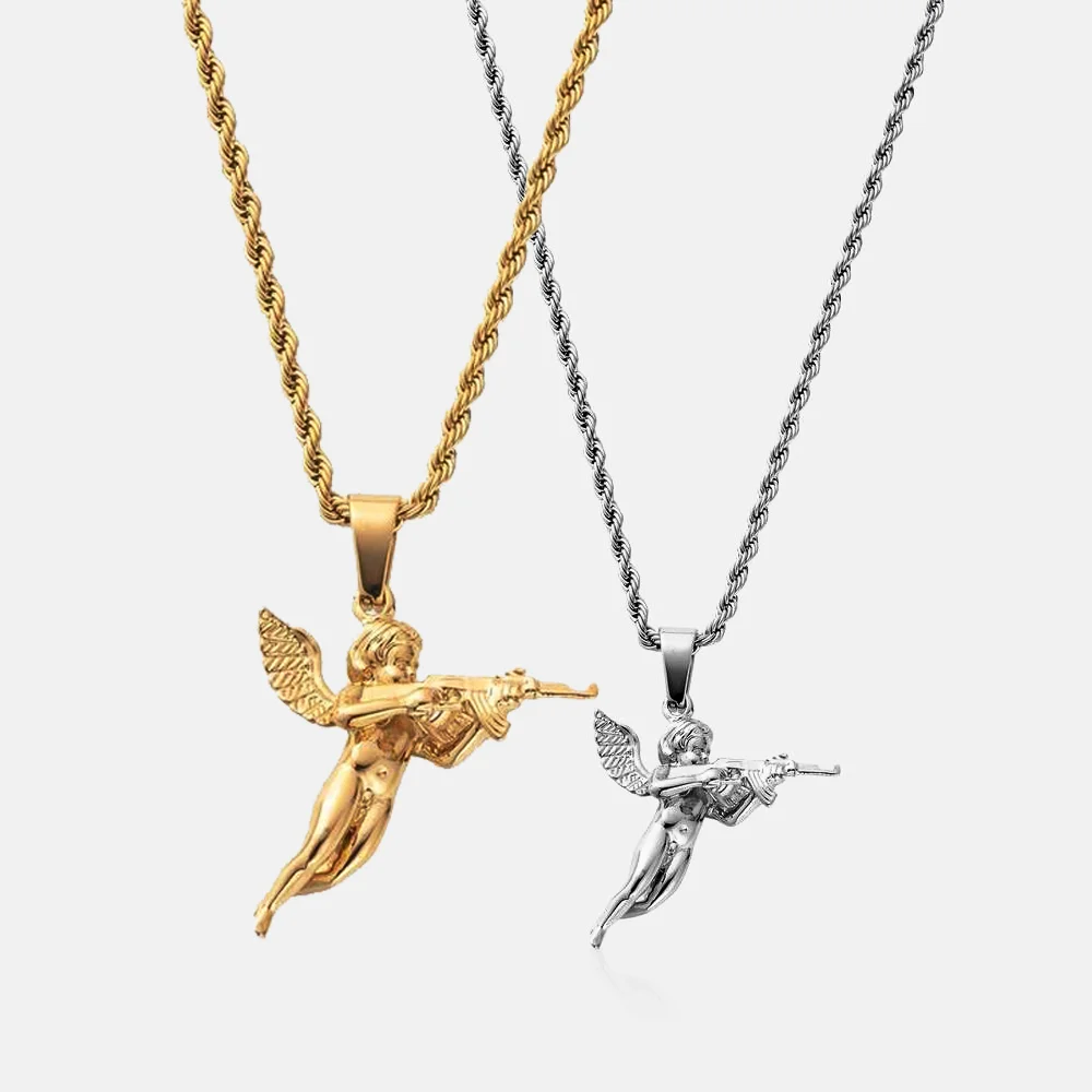 Cute Cupid Angel Necklace - Waterproof 18k Gold Pendant