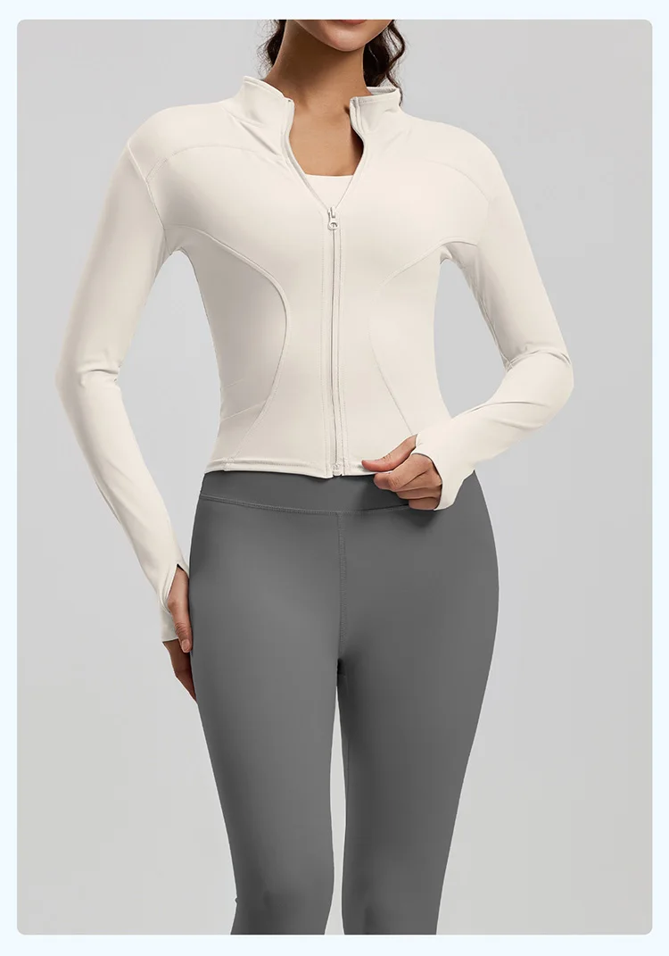 Custom-made Solid Color High-waisted Yoga Pants and Jacket Women's Fitness Yoga Top Seamless Breathable Sportswear 2-piece Set