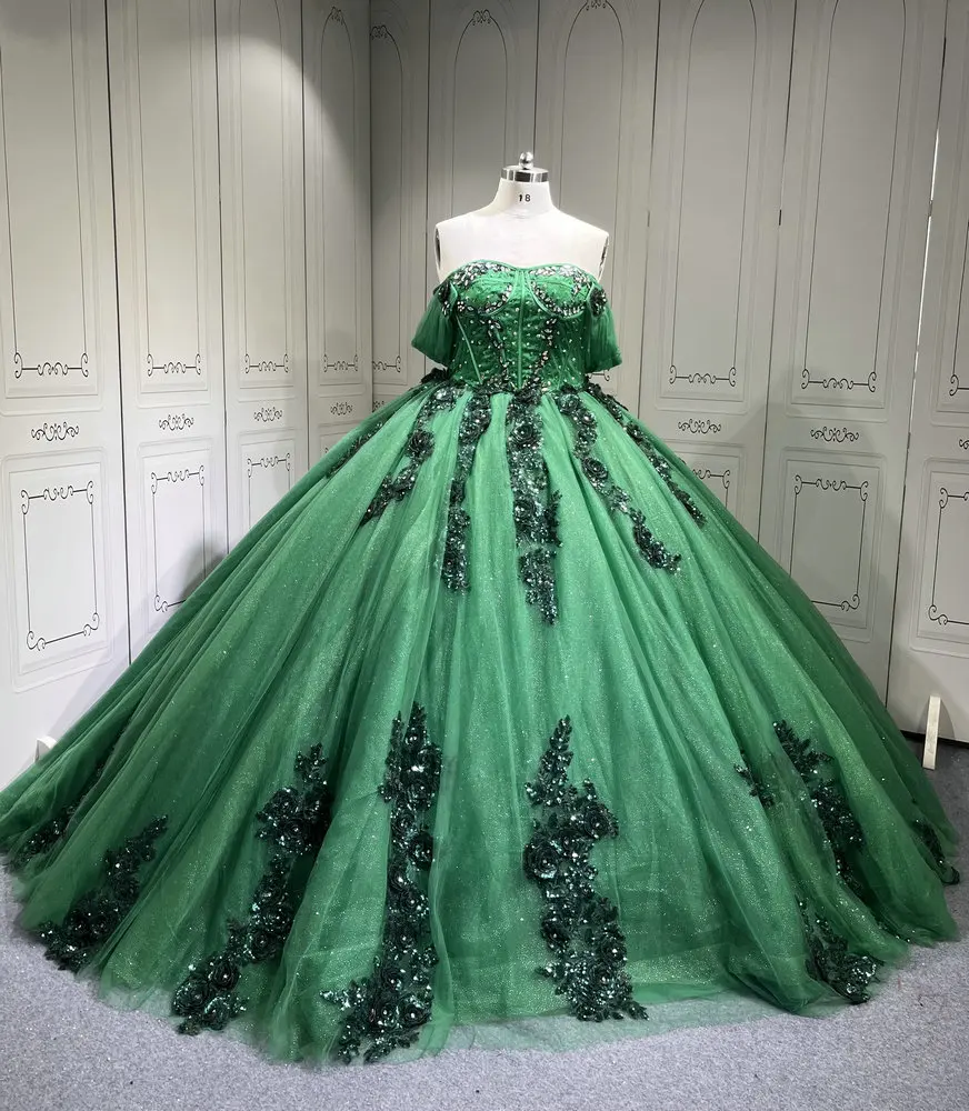 Quinceaera Dress Vestidos De Xv Verdes Mexican Jade Green Quinceanera  Dresses Sweetheart With Applique