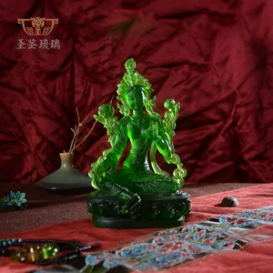 Liuli Medicine Green Tara Buddha Bodhisattva Kwan-yin Bodhisattva Guanyin Size Padmasambhava H12cm