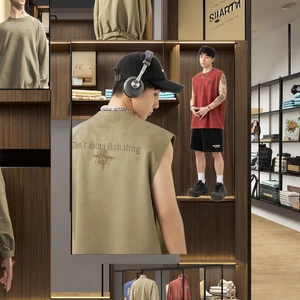 2026 Summer Men's Active Tops New Casual Waistcoat Q Breathable Suede Thin Sports Vest Sleeveless T-shirt American Letter