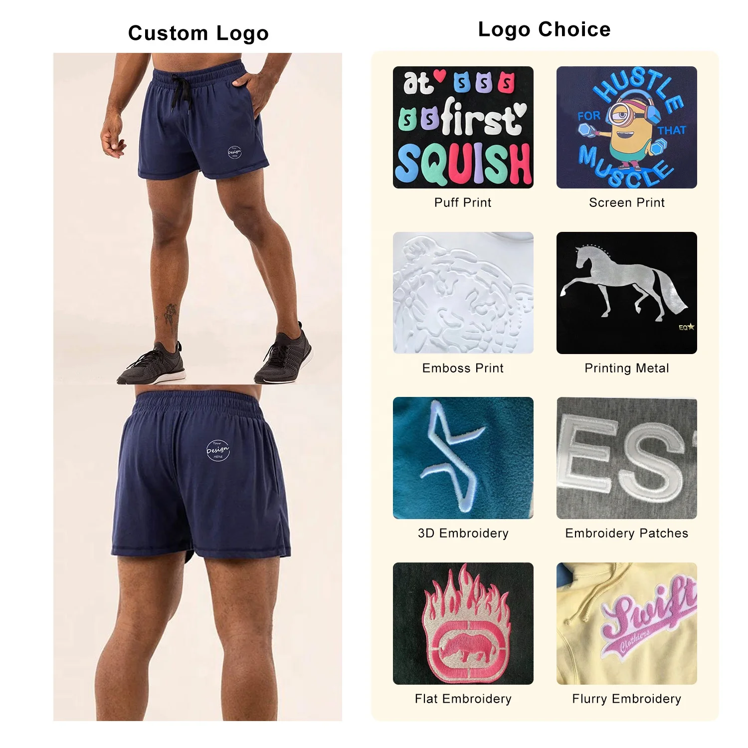 JL1123A High Quality Print Jersey Training Gym Football Short Silk Screen Men Cotton Soccer Shorts Wholesale