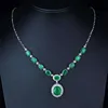 18k white gold 19.7ct emerald necklace