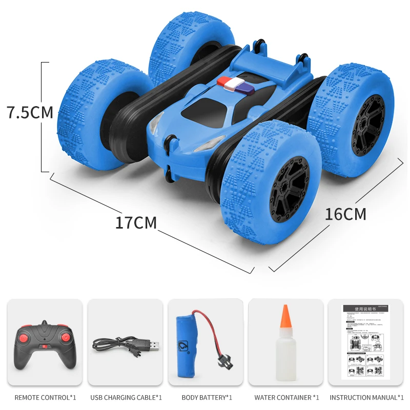 ZIGOTECH 360 Rolling Remote Control Car with Light Spray Skidding Stunt Car R/C