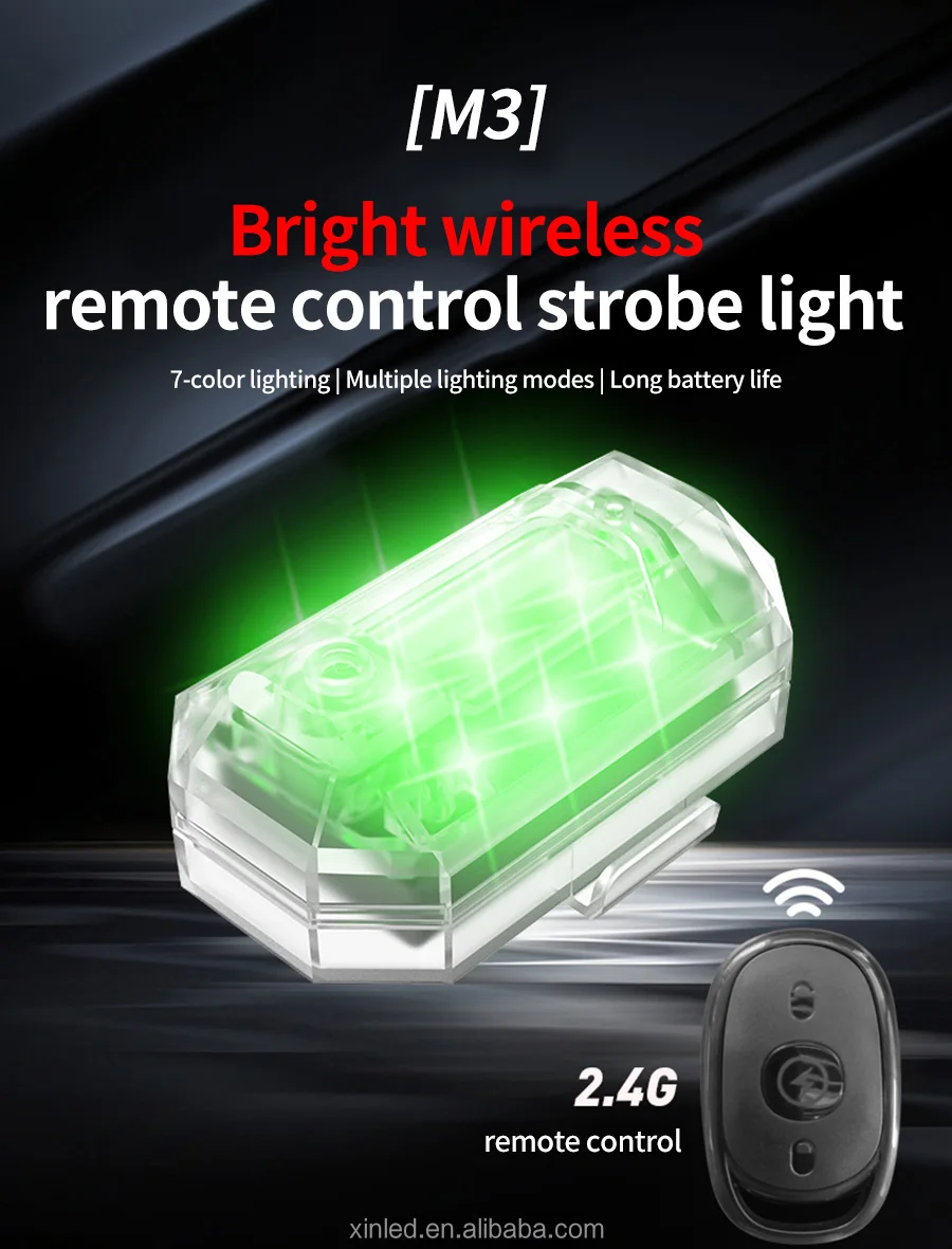 Car Emergency Lights Rechargeable Motorcycle Rgb Flashing Taillight