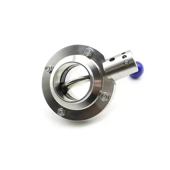 DIN Sanitary Stainless Steel Manual Butterfly Valve with Pull Handle DN40 Weld High Temperature Media Price