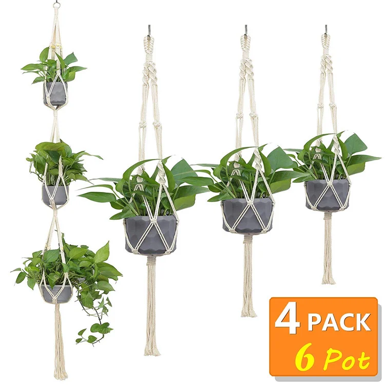 Macrame Plant Hangers Large Indoor Outdoor Wall Hanging Planter Hanger ...