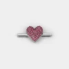 Coeur rose argent
