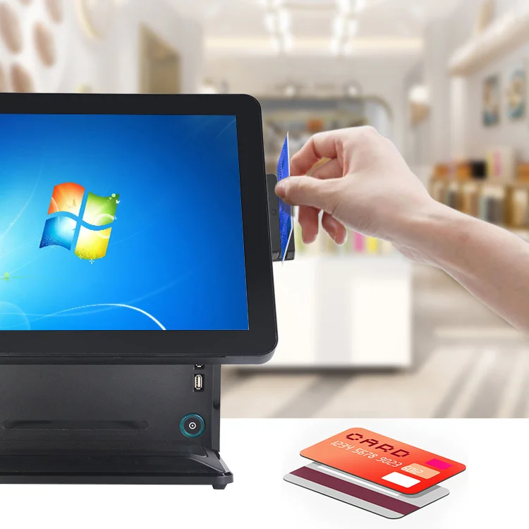 Custom Logo Cash Register Windows Android Double Touch Screen Monitor Pc All in One Pos Systems Machine for Station Retail