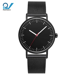 2020 Newest Men's Stainless Steel Miyota Movement Luxury Wristwatch with Leather Strap 5BAR Water Resistance