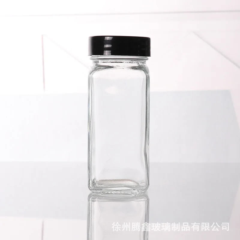 Горячие продажи стеклянные банки для специй/бутылки 4 унции Пустые Квадратные контейнеры