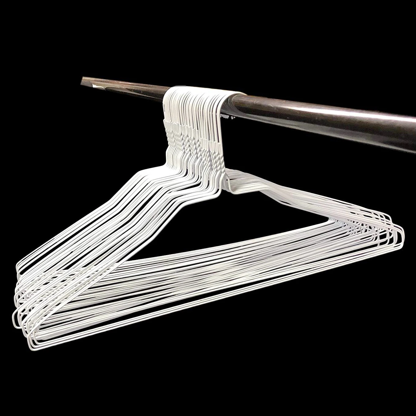 Diameter 1.9mm Laundry Drying Hanger , 16 Inch White / Black Wire Coat  Hangers