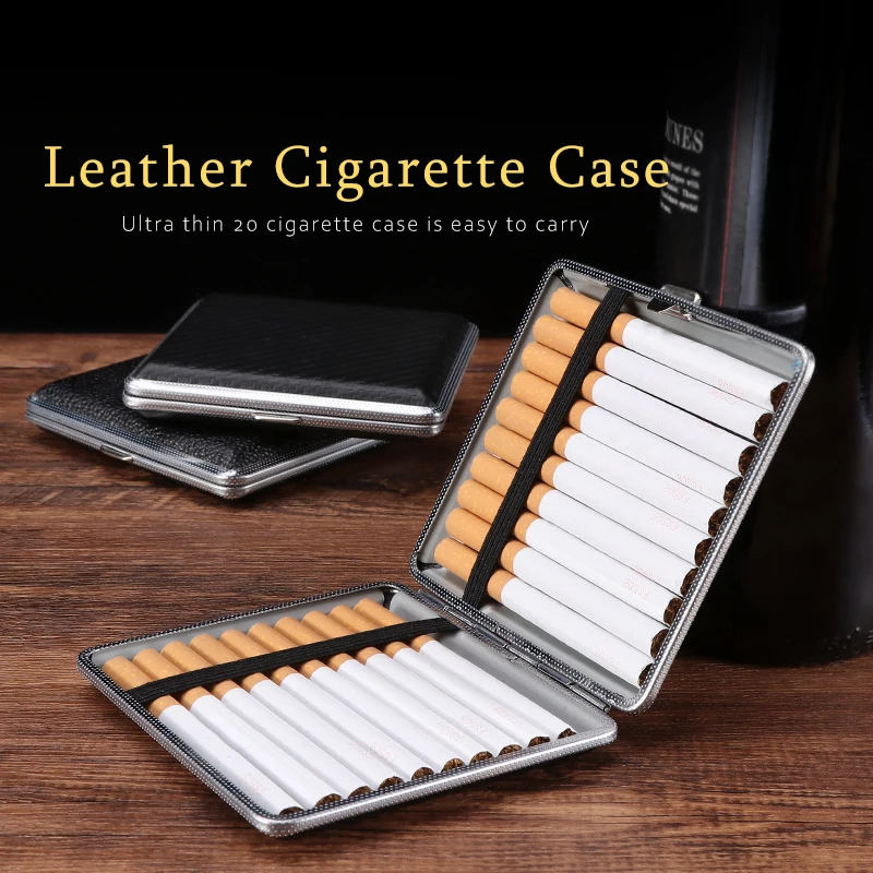 Futeng 100mm Metal Cigarette Case Box Wallet 20pcs Custom Logo Leather ...