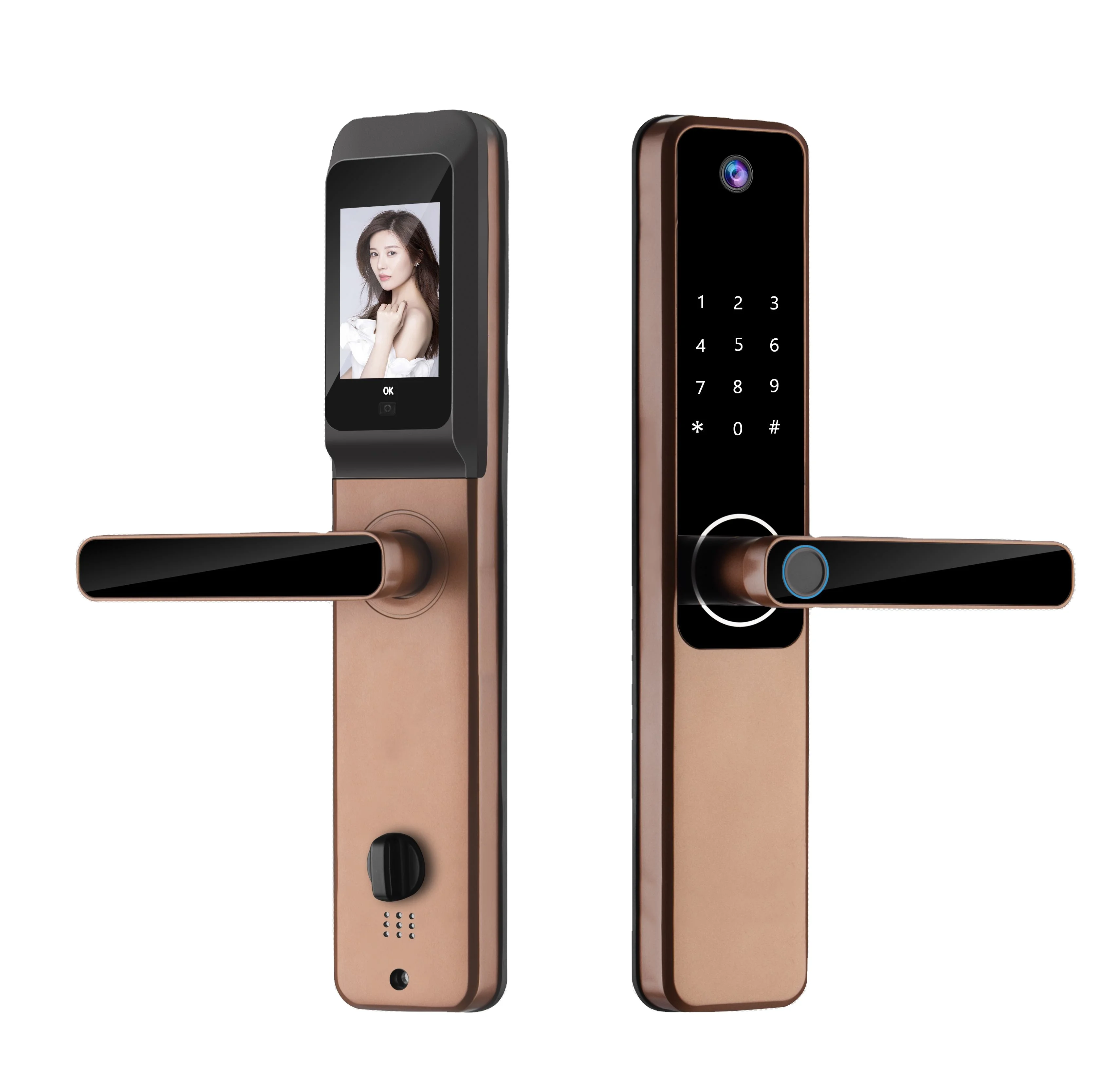 S802Pro HD Camera Inteligente Cerradura Lock Tuya Biometric Fingerprint Password IC Card Key Digital Door Lock