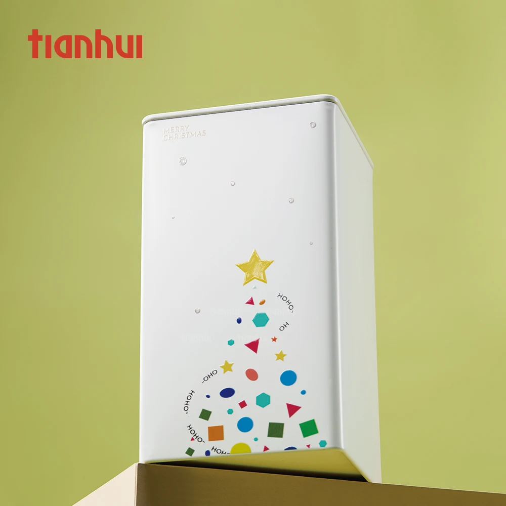 Tianhui Kaleng Persegi Logam untuk Kemasan Hadiah Natal