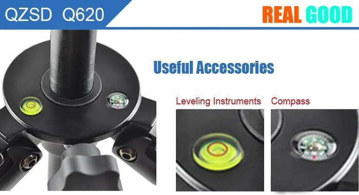 Q620 Aluminum Alloy 15kg Load Capacity Professional Fluid Head DSLR Digital SLR Camera Tripod