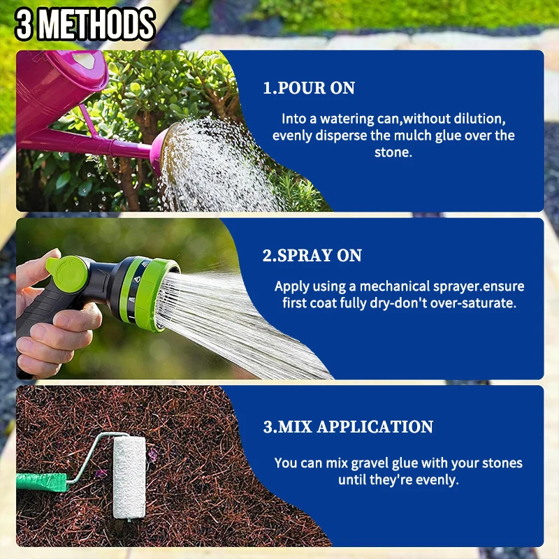 Non-Toxic Safe Fast Drying Super Adhesive Spray Strong Stabilizing Glue Rock Bond Pea Gravel Mulch Glue