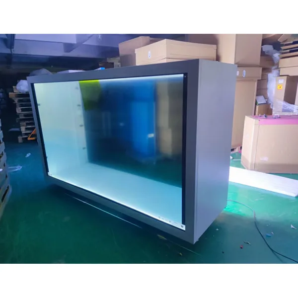 32 43 55 65inch High Resolution Transparent LCD Panel Touch Screen Showcase Box for Advertising