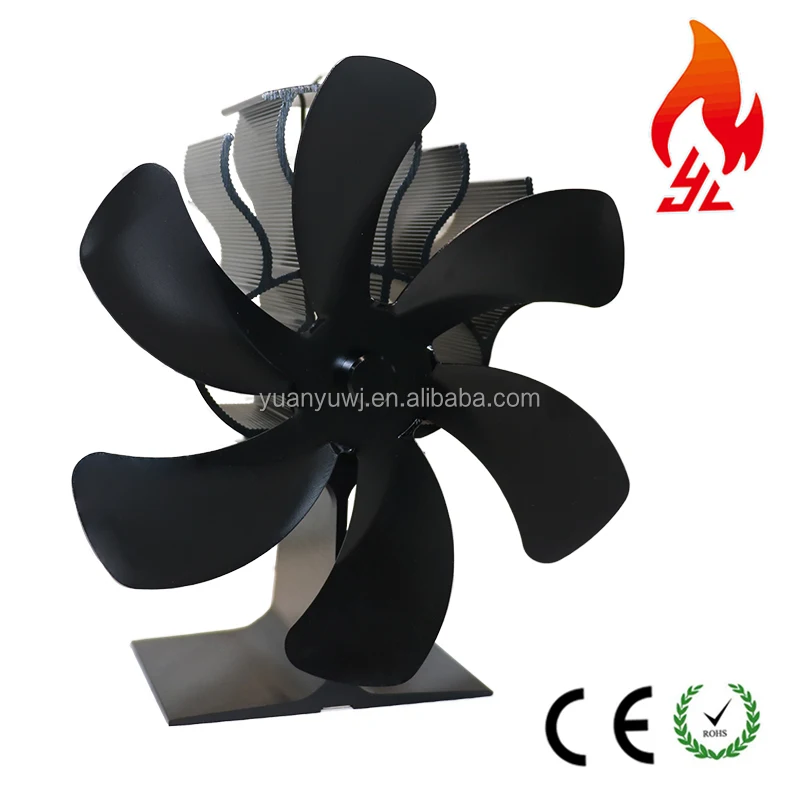 Powered Stove Fan 4 Blade Wood Stove Fans Aluminium Silent Eco-Friendly for Wood Log Burner Fireplace 