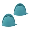 Blue oven gloves